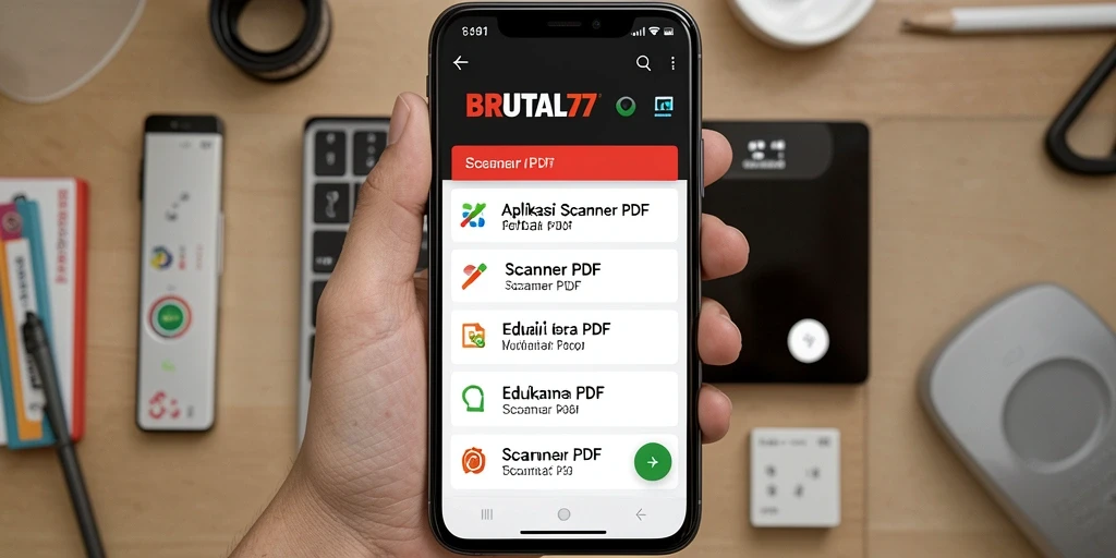 Tampilan antarmuka utama aplikasi Scanner PDF BRUTAL77 yang intuitif.
