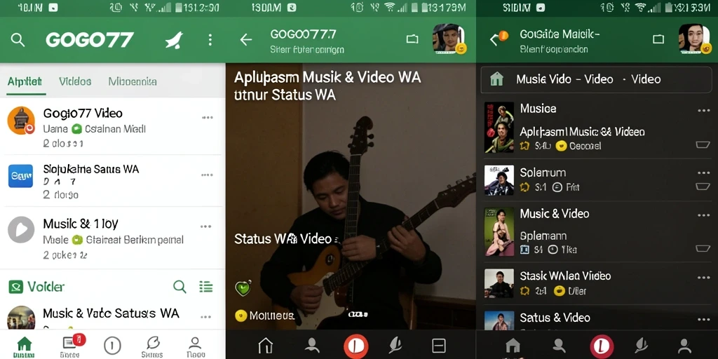 Tampilan antarmuka GOGO77 untuk mengelola Status WA Video.