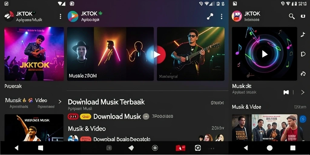 Tampilan antarmuka pengguna JKTOK untuk Download Musik yang menarik.